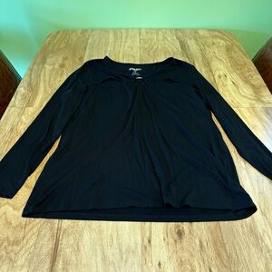 Torrid Super Soft Knit Black Cinch Metal Ring Front Long Sleeve Top Womens Sz 1